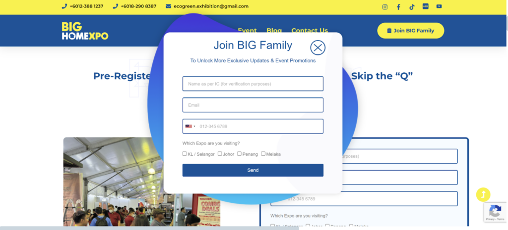 BIG HOME Expo online pre-registration form for a smoother entrance and receive early promotion updates before the event.